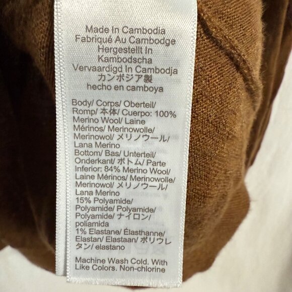 J.Crew Halle Crewneck Merino Wool Sweater Luxury Camel Size L - Picture 3 of 7